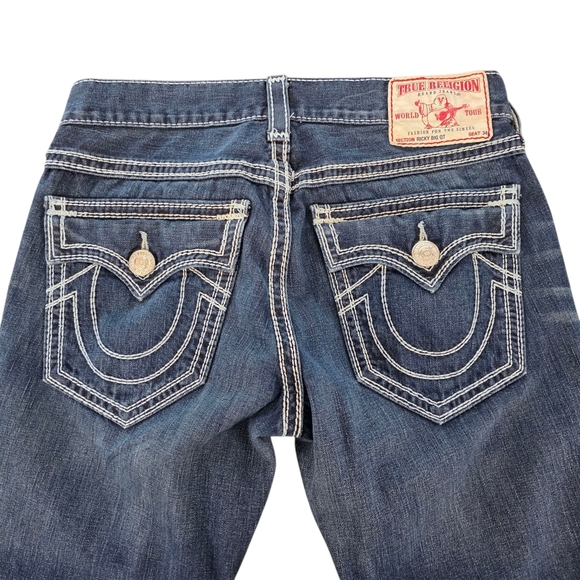 Vintage Y2K True Religion Ricky Big QT Straight Leg Jeans Size 32x32 Made in USA - Picture 3 of 8